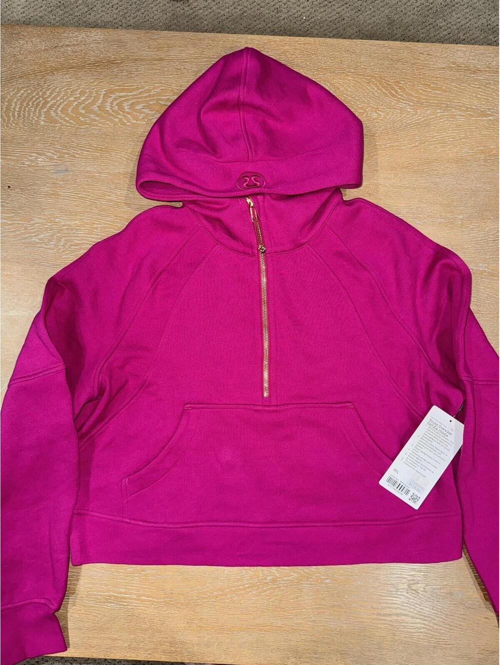 NWT Lululemon Scuba Oversized Half-Zip Hoodie SIZE M/L Ripened Raspberry / Gold